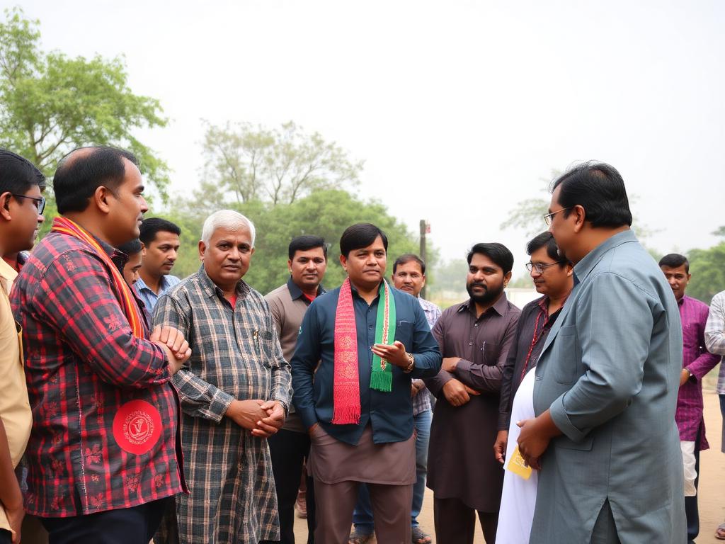 নেতাকর্মীদের সাথে